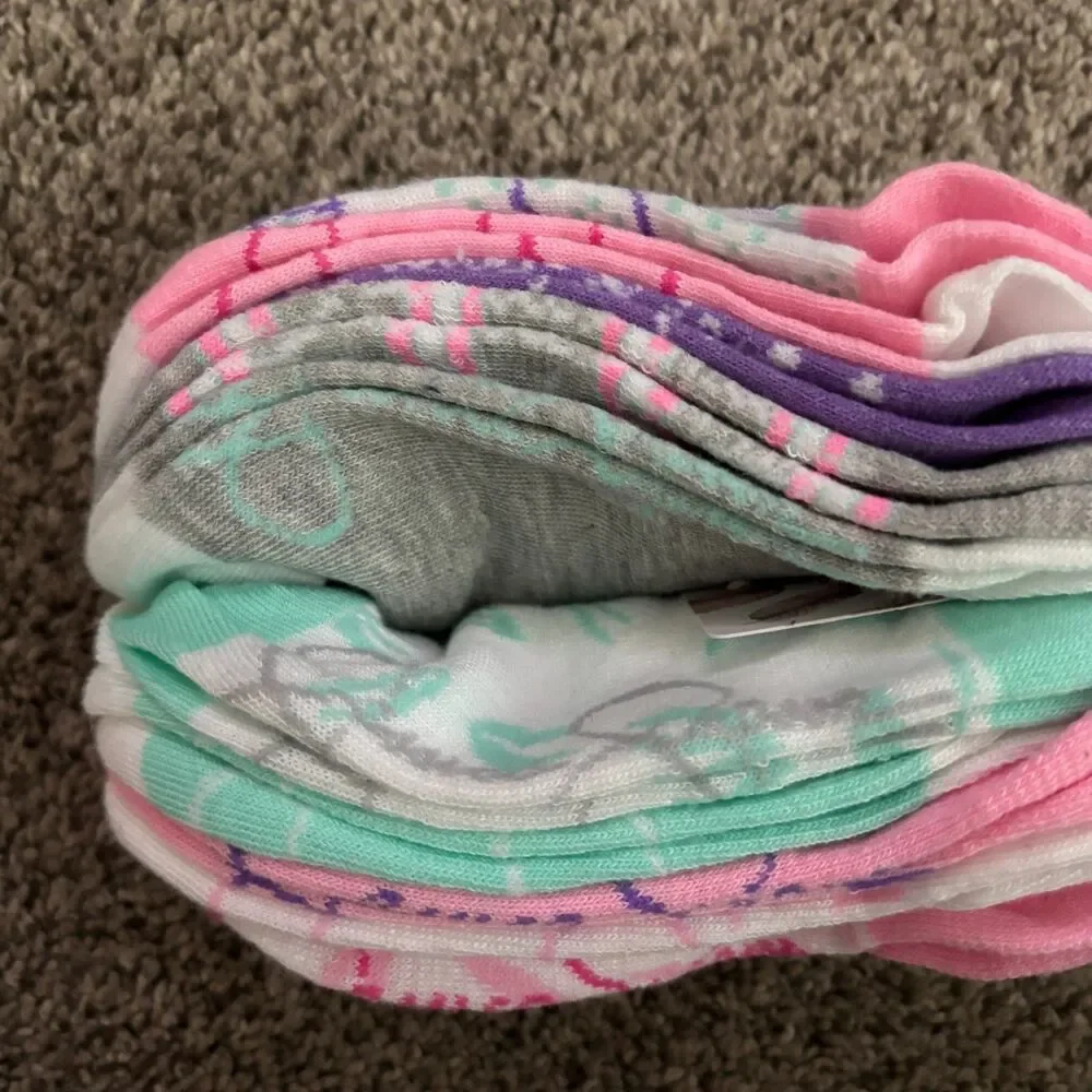 Jessica Simpson Girls 10 Pair No Show Socks & White Bow Hair Clip Gift Set NWT